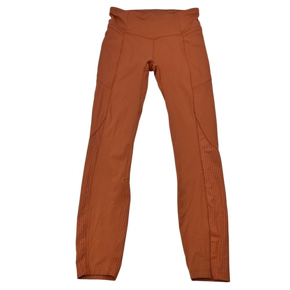 Calia Womens Active Ankle Leggings Mid Rise Light Orange Size Small Pockets
